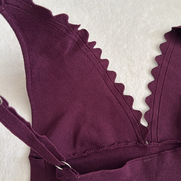 Intimately by Free People | In Bloom Scalloped Knit Brami Top OB1136855 Plum XS - Picture 10 of 16